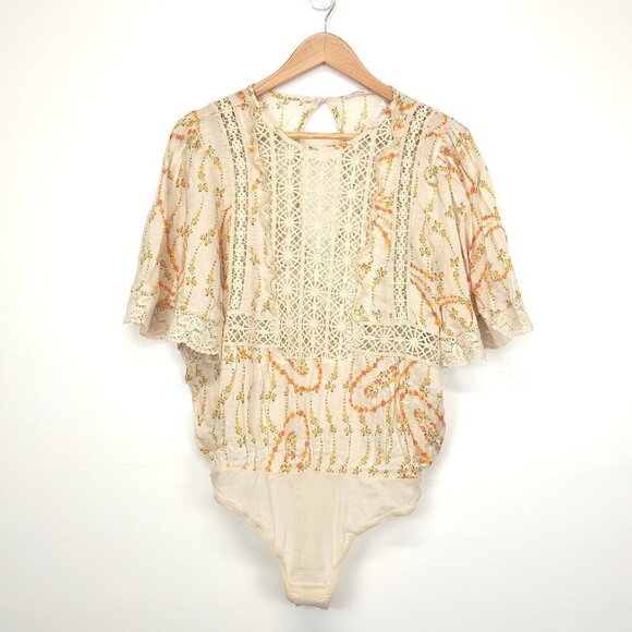 Intimately Free People Bali Tate Mixed Media Bodysuit in Cream Medium - Picture 10 of 14